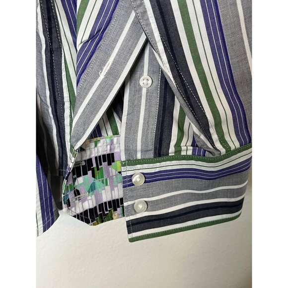 Robert Graham Mens Multicolor Striped Long Sleeve Shirt Size XL - Picture 4 of 5